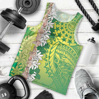 Cook Islands Tiare Maori With Conch Shell Men Tank Top Pasifika Fest Polynesian Tattoo Green LT14 - Polynesian Pride