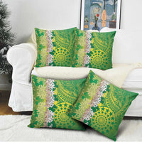 Cook Islands Tiare Maori With Conch Shell Pillow Cover Pasifika Fest Polynesian Tattoo Green LT14 - Polynesian Pride