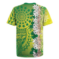 Cook Islands Tiare Maori With Conch Shell Rugby Jersey Pasifika Fest Polynesian Tattoo Green LT14 - Polynesian Pride