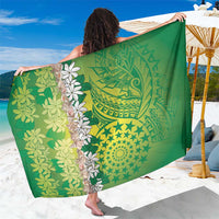 Cook Islands Tiare Maori With Conch Shell Sarong Pasifika Fest Polynesian Tattoo Green LT14 One Size 44 x 66 inches Green - Polynesian Pride