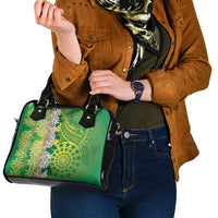 Cook Islands Tiare Maori With Conch Shell Shoulder Handbag Pasifika Fest Polynesian Tattoo Green LT14 - Polynesian Pride