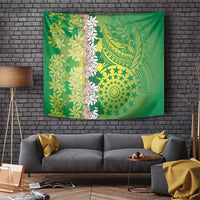 Cook Islands Tiare Maori With Conch Shell Tapestry Pasifika Fest Polynesian Tattoo Green LT14 Green - Polynesian Pride