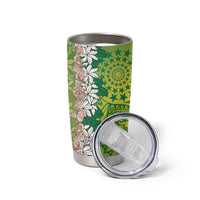Cook Islands Tiare Maori With Conch Shell Tumbler Cup Pasifika Fest Polynesian Tattoo Green LT14 - Polynesian Pride