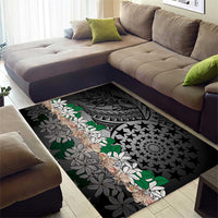 Cook Islands Tiare Maori With Conch Shell Area Rug Pasifika Fest Polynesian Tattoo Black