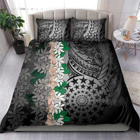 Cook Islands Tiare Maori With Conch Shell Bedding Set Pasifika Fest Polynesian Tattoo Black LT14 - Polynesian Pride