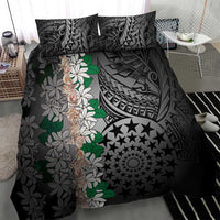 Cook Islands Tiare Maori With Conch Shell Bedding Set Pasifika Fest Polynesian Tattoo Black LT14 - Polynesian Pride