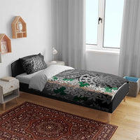 Cook Islands Tiare Maori With Conch Shell Bedding Set Pasifika Fest Polynesian Tattoo Black LT14 - Polynesian Pride