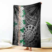 Cook Islands Tiare Maori With Conch Shell Blanket Pasifika Fest Polynesian Tattoo Black LT14 - Polynesian Pride