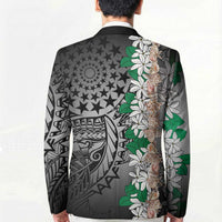 Cook Islands Tiare Maori With Conch Shell Blazer Pasifika Fest Polynesian Tattoo Black LT14 - Polynesian Pride
