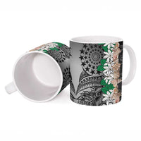 Cook Islands Tiare Maori With Conch Shell Ceramic Mug Pasifika Fest Polynesian Tattoo Black LT14 - Polynesian Pride
