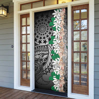 Cook Islands Tiare Maori With Conch Shell Door Cover Pasifika Fest Polynesian Tattoo Black LT14 - Polynesian Pride