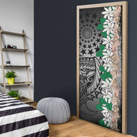 Cook Islands Tiare Maori With Conch Shell Door Cover Pasifika Fest Polynesian Tattoo Black LT14 - Polynesian Pride