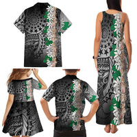 Cook Islands Tiare Maori With Conch Shell Family Matching Tank Maxi Dress and Hawaiian Shirt Pasifika Fest Polynesian Tattoo Black