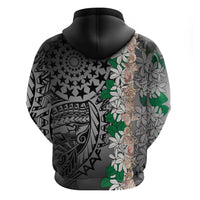 Cook Islands Tiare Maori With Conch Shell Hoodie Pasifika Fest Polynesian Tattoo Black LT14 - Polynesian Pride