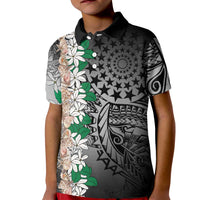 Cook Islands Tiare Maori With Conch Shell Kid Polo Shirt Pasifika Fest Polynesian Tattoo Black LT14 Kid Black - Polynesian Pride