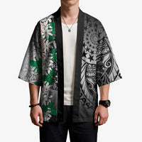 Cook Islands Tiare Maori With Conch Shell Kimono Pasifika Fest Polynesian Tattoo Black LT14 - Polynesian Pride