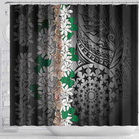 Cook Islands Tiare Maori With Conch Shell Shower Curtain Pasifika Fest Polynesian Tattoo Black LT14 - Polynesian Pride