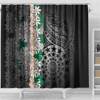 Cook Islands Tiare Maori With Conch Shell Shower Curtain Pasifika Fest Polynesian Tattoo Black LT14 - Polynesian Pride