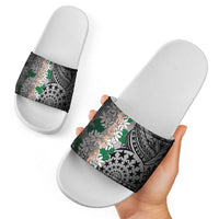 Cook Islands Tiare Maori With Conch Shell Slide Sandals Pasifika Fest Polynesian Tattoo Black LT14 - Polynesian Pride