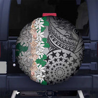 Cook Islands Tiare Maori With Conch Shell Spare Tire Cover Pasifika Fest Polynesian Tattoo Black LT14 No hole Black - Polynesian Pride