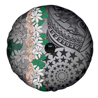 Cook Islands Tiare Maori With Conch Shell Spare Tire Cover Pasifika Fest Polynesian Tattoo Black LT14 - Polynesian Pride