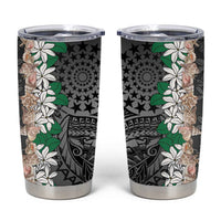 Cook Islands Tiare Maori With Conch Shell Tumbler Cup Pasifika Fest Polynesian Tattoo Black LT14 Black - Polynesian Pride