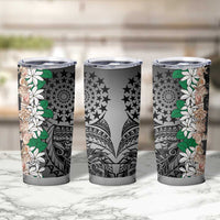 Cook Islands Tiare Maori With Conch Shell Tumbler Cup Pasifika Fest Polynesian Tattoo Black LT14 - Polynesian Pride