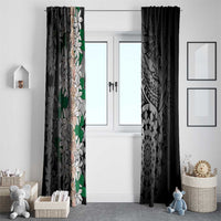 Cook Islands Tiare Maori With Conch Shell Window Curtain Pasifika Fest Polynesian Tattoo Black LT14 - Polynesian Pride