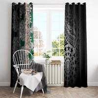 Cook Islands Tiare Maori With Conch Shell Window Curtain Pasifika Fest Polynesian Tattoo Black LT14 - Polynesian Pride