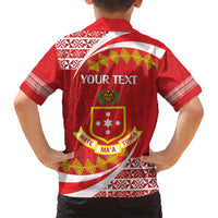 Personalised Kolisi Tonga College Atele Family Matching Long Sleeve Bodycon Dress and Hawaiian Shirt Mate Maa Tonga 142 Years Anniversary LT14 - Polynesian Pride