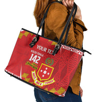 Personalised Kolisi Tonga College Atele Leather Tote Bag Mate Maa Tonga 142 Years Anniversary LT14 - Polynesian Pride
