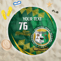 Personalised Tonga Liahona-Saineha High School Beach Blanket Happy 76 Years Anniversary LT14 One Size 150cm Green - Polynesian Pride