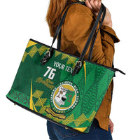 Personalised Tonga Liahona-Saineha High School Leather Tote Bag Happy 76 Years Anniversary LT14 - Polynesian Pride