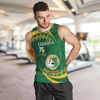 Personalised Tonga Liahona-Saineha High School Men Tank Top Happy 76 Years Anniversary LT14 Green - Polynesian Pride