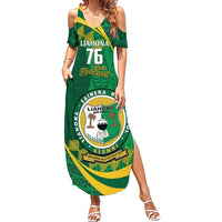 Personalised Tonga Liahona-Saineha High School Summer Maxi Dress Happy 76 Years Anniversary LT14 Women Green - Polynesian Pride