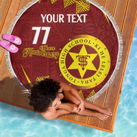 Personalised Tonga High School Beach Blanket Happy 77 Years Anniversary LT14 - Polynesian Pride