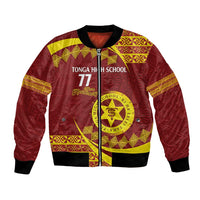 Personalised Tonga High School Bomber Jacket Happy 77 Years Anniversary LT14 Unisex Maroon - Polynesian Pride