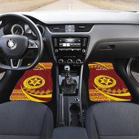 Personalised Tonga High School Car Mats Happy 77 Years Anniversary LT14 Set 2pcs - Front Maroon - Polynesian Pride