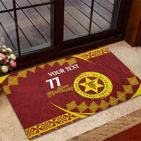 Personalised Tonga High School Rubber Doormat Happy 77 Years Anniversary LT14 - Polynesian Pride