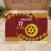 Personalised Tonga High School Rubber Doormat Happy 77 Years Anniversary LT14 - Polynesian Pride