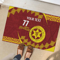 Personalised Tonga High School Rubber Doormat Happy 77 Years Anniversary LT14 - Polynesian Pride