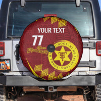 Personalised Tonga High School Spare Tire Cover Happy 77 Years Anniversary LT14 Maroon - Polynesian Pride
