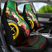 Long God Yumi Stanap Vanuatu Car Seat Cover Tropical Flowers Aboriginal Pattern