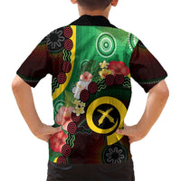 Long God Yumi Stanap Vanuatu Family Matching Puletasi and Hawaiian Shirt Tropical Flowers Aboriginal Pattern LT14 - Polynesian Pride