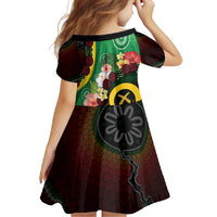 Long God Yumi Stanap Vanuatu Family Matching Tank Maxi Dress and Hawaiian Shirt Tropical Flowers Aboriginal Pattern