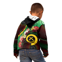 Long God Yumi Stanap Vanuatu Kid Hoodie Tropical Flowers Aboriginal Pattern