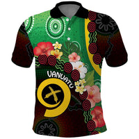 Long God Yumi Stanap Vanuatu Polo Shirt Tropical Flowers Aboriginal Pattern