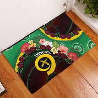 Long God Yumi Stanap Vanuatu Rubber Doormat Tropical Flowers Aboriginal Pattern LT14 - Polynesian Pride