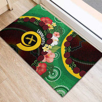 Long God Yumi Stanap Vanuatu Rubber Doormat Tropical Flowers Aboriginal Pattern LT14 - Polynesian Pride