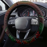 Long God Yumi Stanap Vanuatu Steering Wheel Cover Tropical Flowers Aboriginal Pattern LT14 - Polynesian Pride
